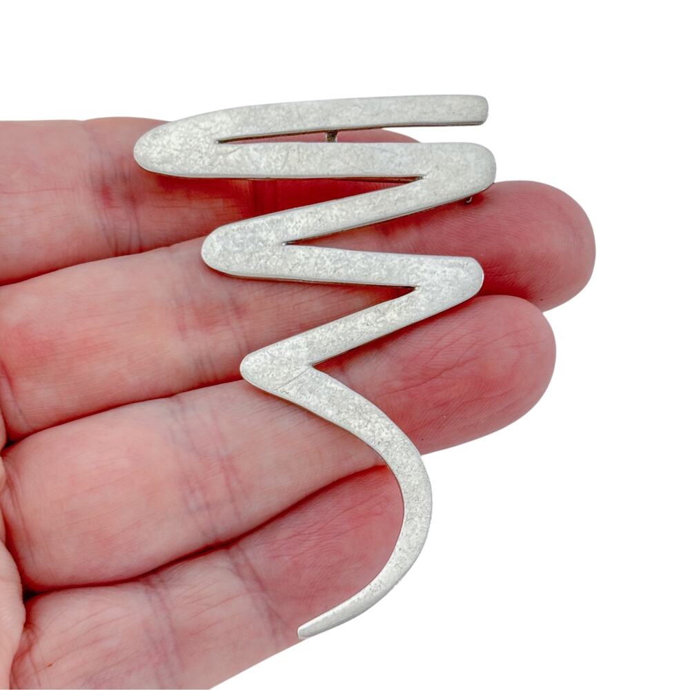 Vintage Taxco Mexico Sterling Silver 925 Modern Zigzag Brooch